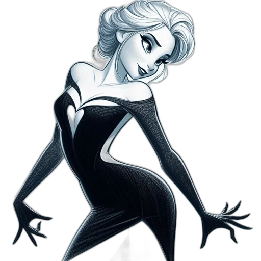 dress, cartoon, comic book art, concept art transparent PNG cut-out