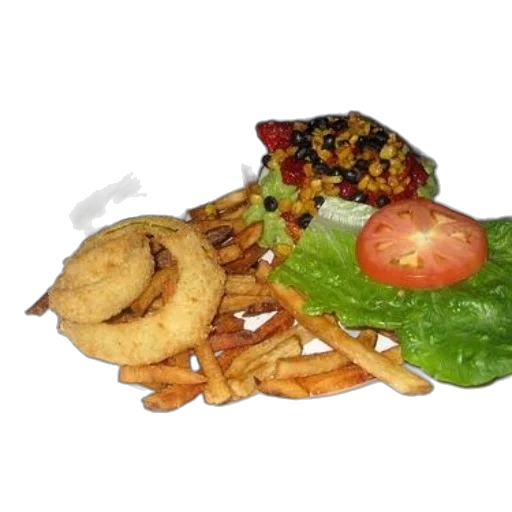 food, photorealistic, plate, fries transparent PNG cut-out