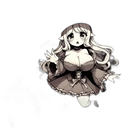 dress, staff, crown, creature transparent PNG cut-out
