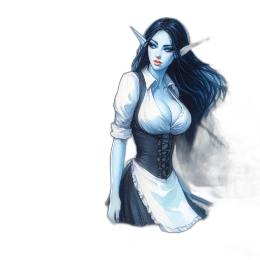 dress, staff, fantasy art, concept art transparent PNG cut-out
