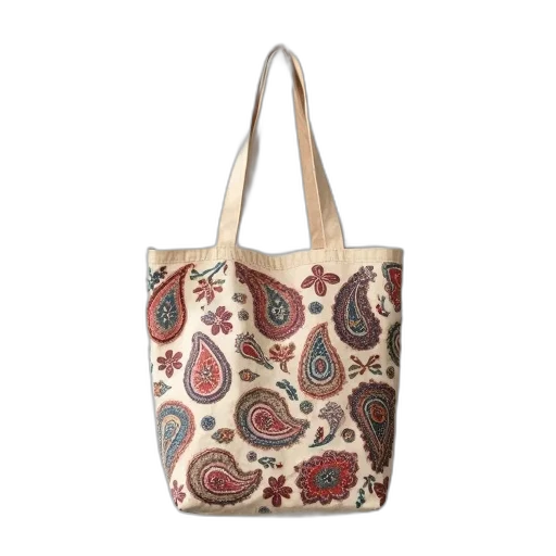 beige, tote, bag, colorful transparent PNG cut-out