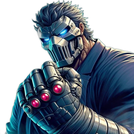 mask, comic book art, concept art, cyberpunk transparent PNG cut-out