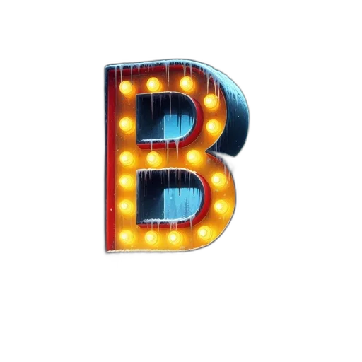 3d render, neon lights, illuminated, letter transparent PNG cut-out