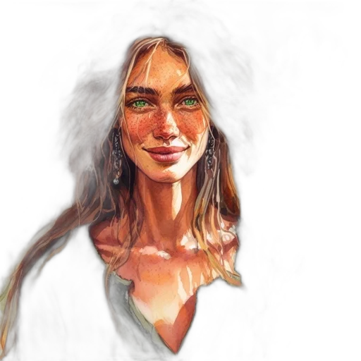 face, photorealistic, oil painting, watercolor transparent PNG cut-out