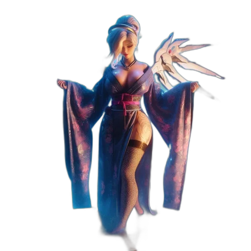 dress, jacket, staff, dragon transparent PNG cut-out