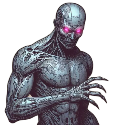 creature, robot, mask, weapon transparent PNG cut-out