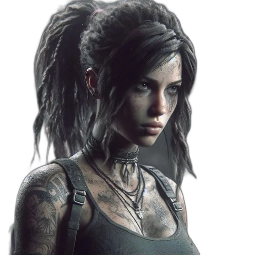 concept art, cyberpunk, fantasy art, photorealistic transparent PNG cut-out