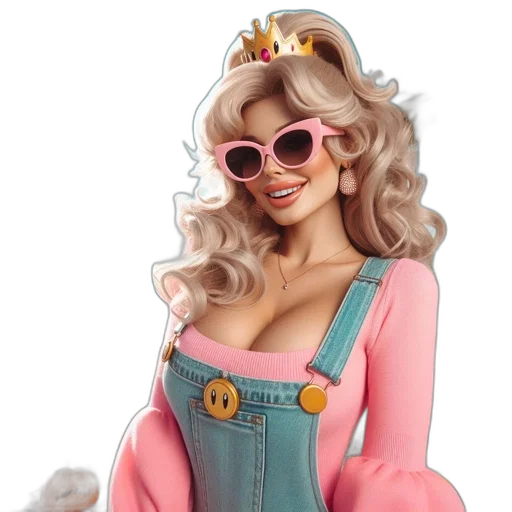 crown, dress, 3d render, cartoon transparent PNG cut-out