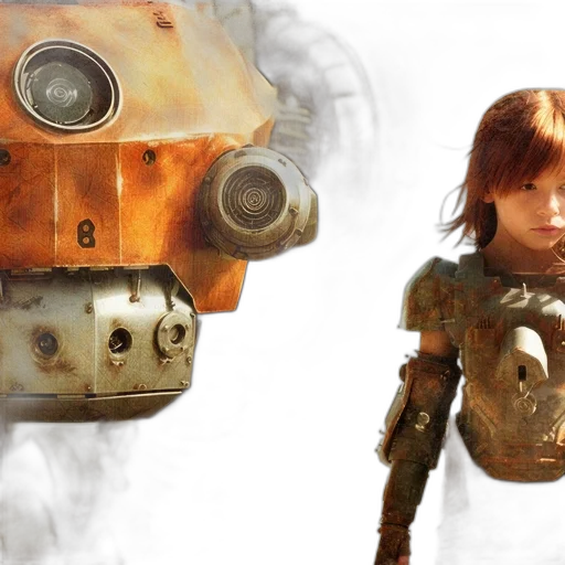 robot, concept art, 3d render, photorealistic transparent PNG cut-out