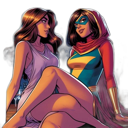 comic book art, concept art, colorful, two transparent PNG cut-out