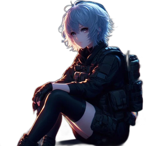 jacket, weapon, robot, face transparent PNG cut-out