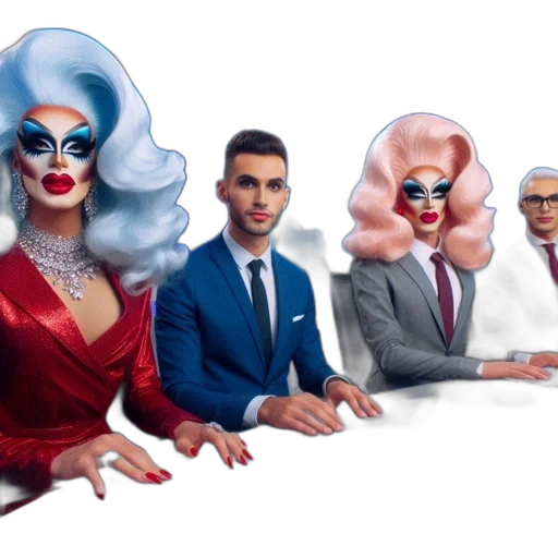 hair, concept art, four, individuals transparent PNG cut-out