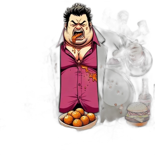 food, concept art, comic book art, 3d render transparent PNG cut-out