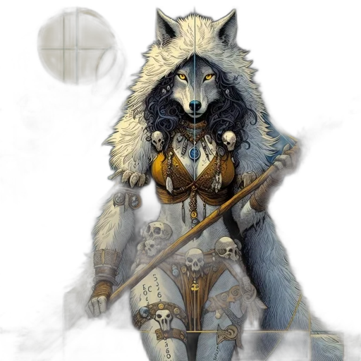 staff, sword, animal, fantasy art transparent PNG cut-out
