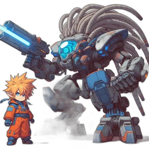 weapon, robot, concept art, cyberpunk transparent PNG cut-out