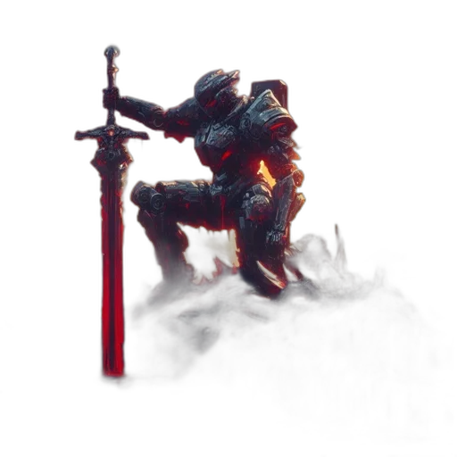 sword, weapon, staff, robot transparent PNG cut-out