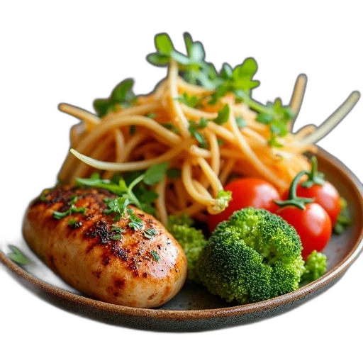 food, photorealistic, 3d render, some transparent PNG cut-out