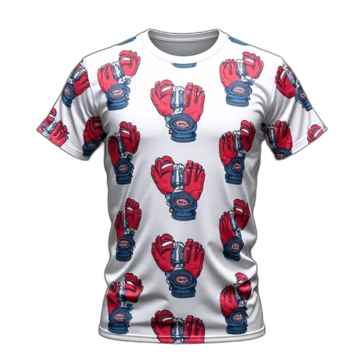 white, t-shirt, pattern, red transparent PNG cut-out