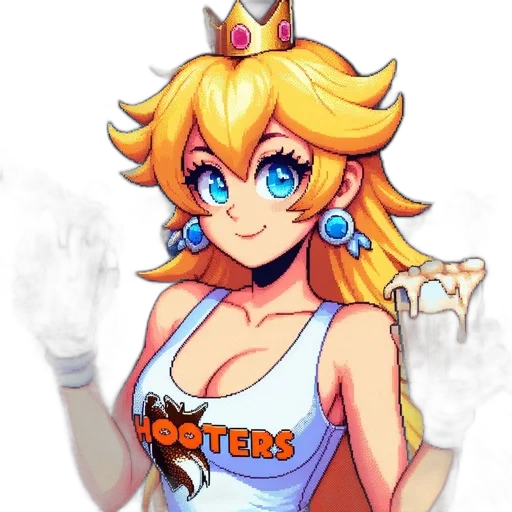 crown, dress, staff, pixel art transparent PNG cut-out