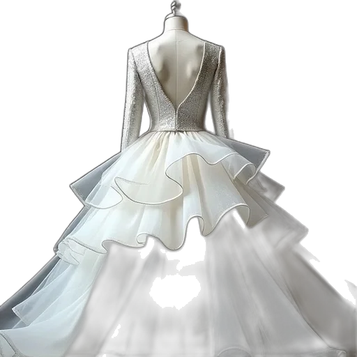 dress, crown, 3d render, concept art transparent PNG cut-out