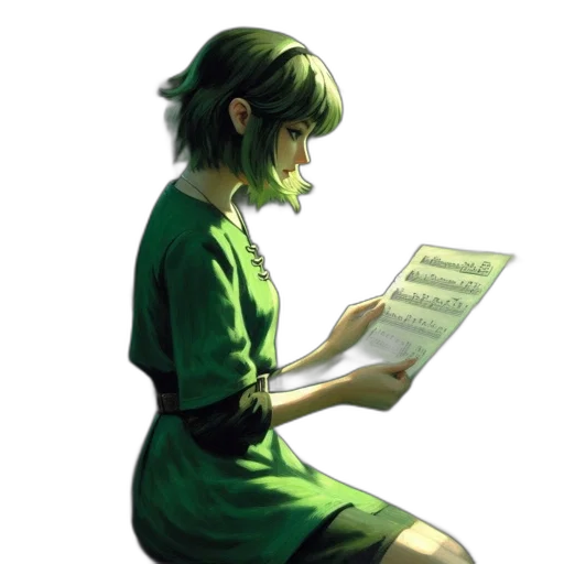 dress, staff, face, concept art transparent PNG cut-out