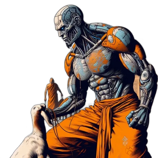 robot, comic book art, concept art, fantasy art transparent PNG cut-out