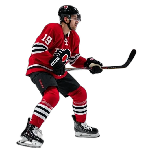 professional, hockey, player, crouched transparent PNG cut-out