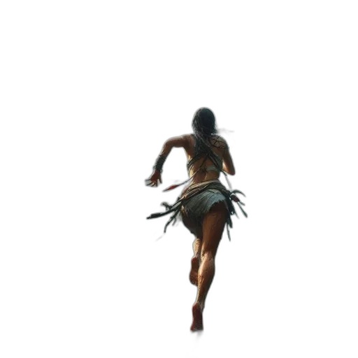 dress, creature, weapon, staff transparent PNG cut-out