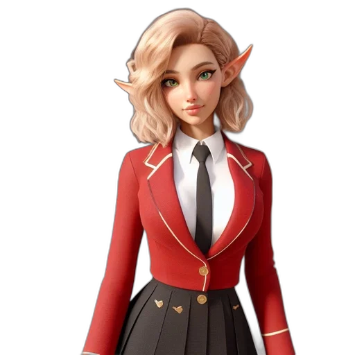 jacket, staff, dress, 3d render transparent PNG cut-out