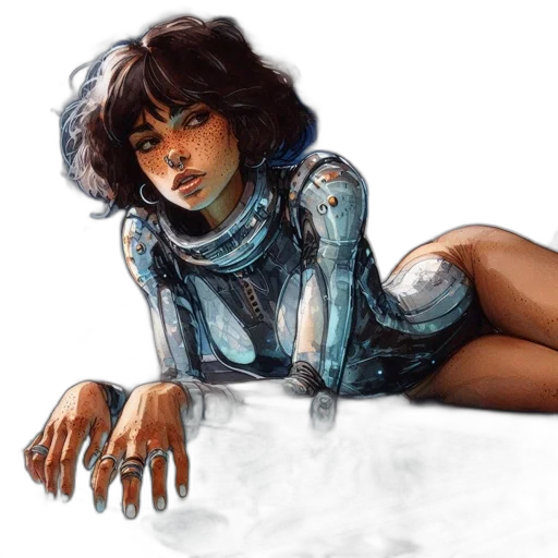 robot, comic book art, concept art, fantasy art transparent PNG cut-out