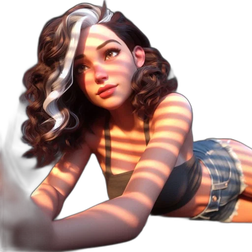 dress, hair, jewelry, staff transparent PNG cut-out