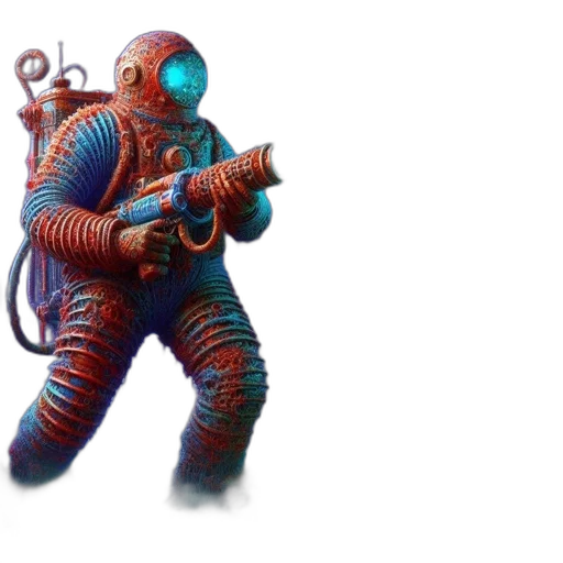 creature, robot, staff, weapon transparent PNG cut-out