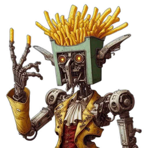 robot, staff, food, concept art transparent PNG cut-out