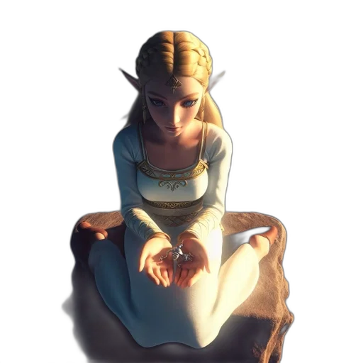dress, crown, face, staff transparent PNG cut-out