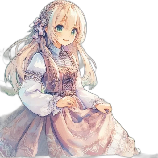 dress, flower, staff, face transparent PNG cut-out