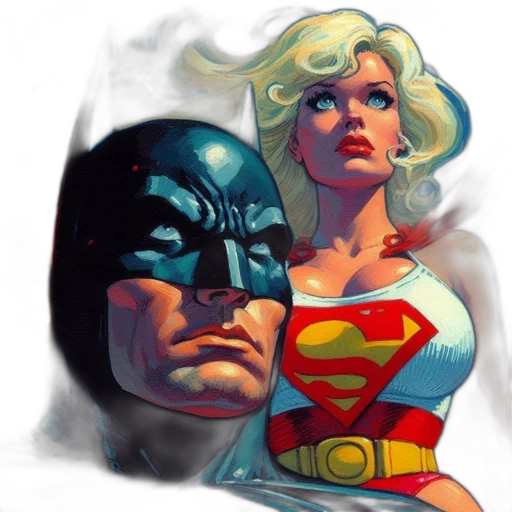 comic book art, concept art, fantasy art, watercolor transparent PNG cut-out