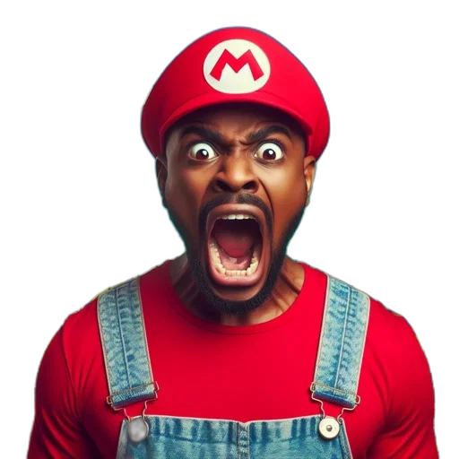face, mario, iconic, video transparent PNG cut-out