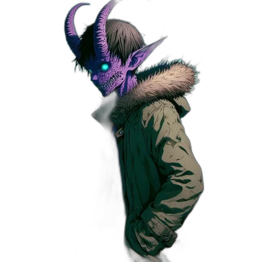 dragon, jacket, mask, creature transparent PNG cut-out