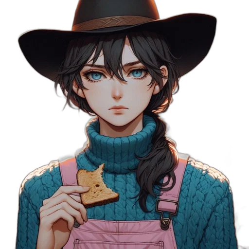 hat, staff, jacket, face transparent PNG cut-out