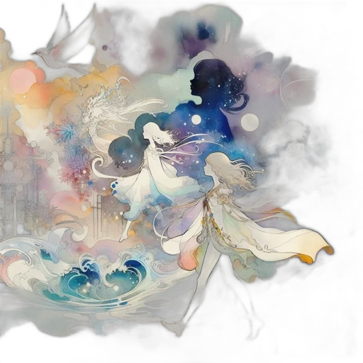 dragon, mask, fantasy art, watercolor transparent PNG cut-out