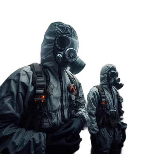 jacket, mask, concept art, cyberpunk transparent PNG cut-out