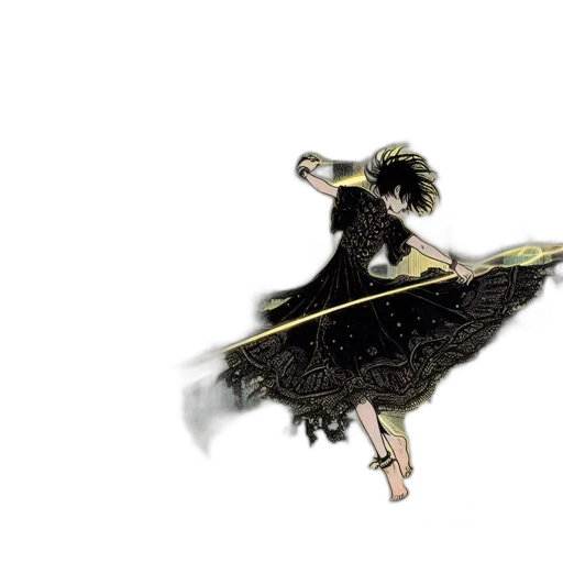 dress, hair, concept art, 3d render transparent PNG cut-out