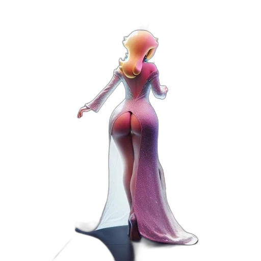 dress, robot, staff, weapon transparent PNG cut-out