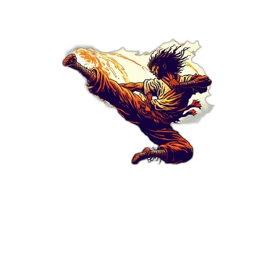 dragon, staff, jacket, weapon transparent PNG cut-out