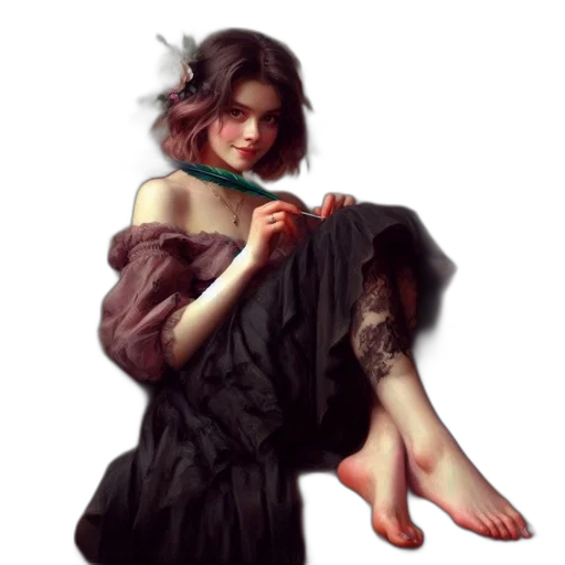 dress, jewelry, shoes, photorealistic transparent PNG cut-out