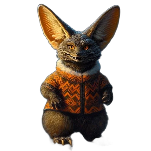 animal, jacket, staff, creature transparent PNG cut-out