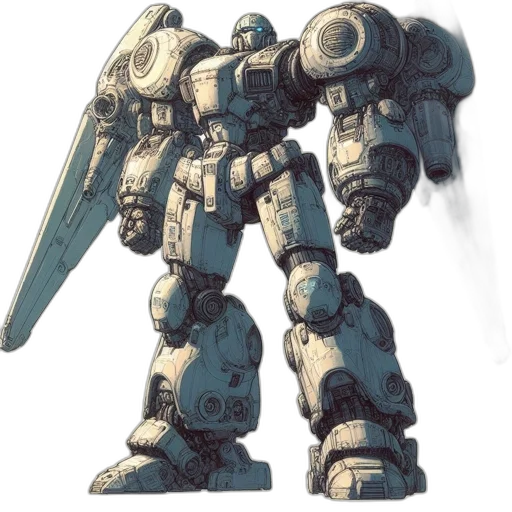 robot, weapon, concept art, 3d render transparent PNG cut-out
