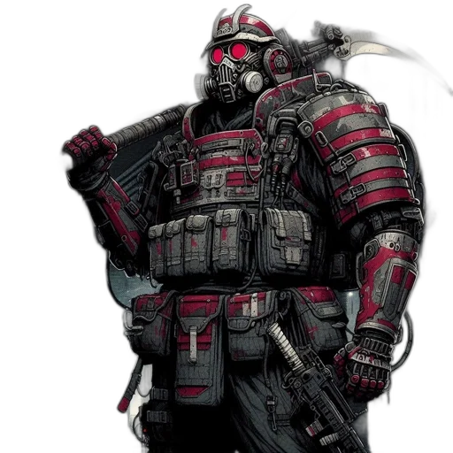robot, weapon, concept art, cyberpunk transparent PNG cut-out