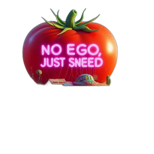 food, animal, 3d render, vaporwave transparent PNG cut-out
