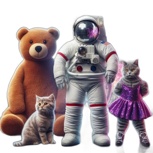 robot, concept art, 3d render, outer space transparent PNG cut-out